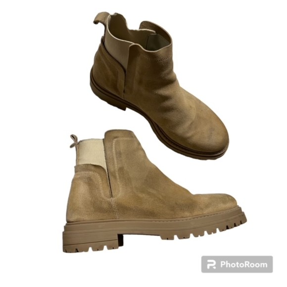 Steve Madden Womens Beige Moira Sand Suede Pull On Ankle Boots Size US 10-EU 40 - Picture 1 of 12